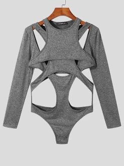 Mens Cutout Patchwork Long Sleeve Triangle Bodysuit 11 Mens Cutout Patchwork Long Sleeve Triangle Bodysuit -Incerun Shop d7e4ac39 948e 40f1 aad4 c04a3dc8cf9c
