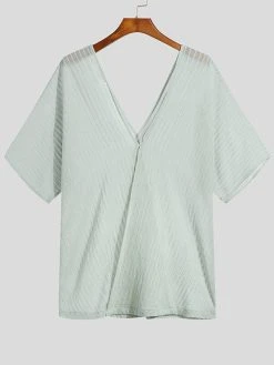 Mens Striped Front And Back Deep V-Neck T-Shirt 14 Mens Striped Front And Back Deep V-Neck T-Shirt -Incerun Shop d92b8fa9 e076 4f97 a541 7c360d3a0164