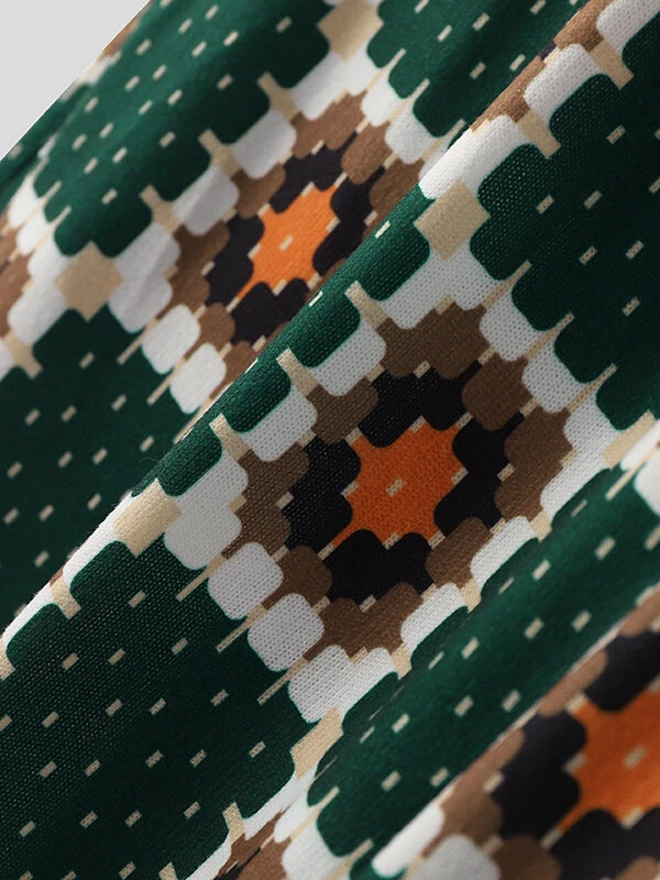 Mens Allover Dot Print Elastic Waist Pants With Pocket 11 Mens Allover Dot Print Elastic Waist Pants With Pocket - Image 9