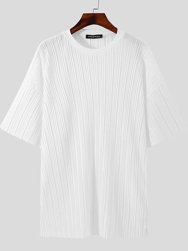 Mens Striped Stand Collar Short Sleeve T-Shirt 8 Mens Striped Stand Collar Short Sleeve T-Shirt - Image 6