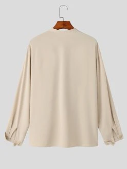 Mens Solid Stand Collar Wrap Design Long Sleeve Shirt 17 Mens Solid Stand Collar Wrap Design Long Sleeve Shirt -Incerun Shop da619303 25d8 4f2b bd1d ef3b40dfdbaf