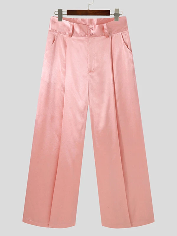 Mens Plain Loose Pleated Pants 6 Mens Plain Loose Pleated Pants - Image 4