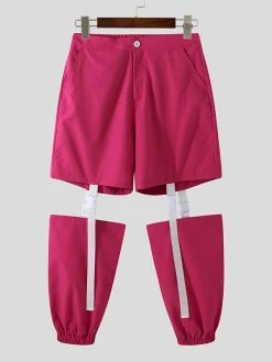 Men's Cutout Webbing Patchwork Casual Pants -Incerun Shop db3f0a77 397c 4ef7 9ee5 926accd99e3b