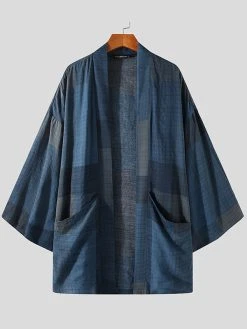 Mens Vintage Obscure Check Loose Cardigan -Incerun Shop db724585 c961 46e6 84aa 44cebaa4ac06