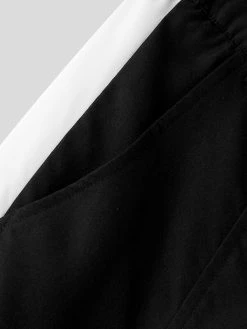 Mens Contrast Patchwork Casual Straight Pants With Pocket -Incerun Shop dba7fc62 8376 4ad0 9922 97d039ad926b