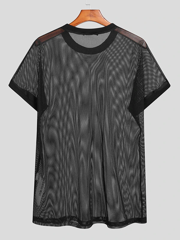 Men Casual Mesh Short Sleeve T-Shirt 6 Men Casual Mesh Short Sleeve T-Shirt - Image 4