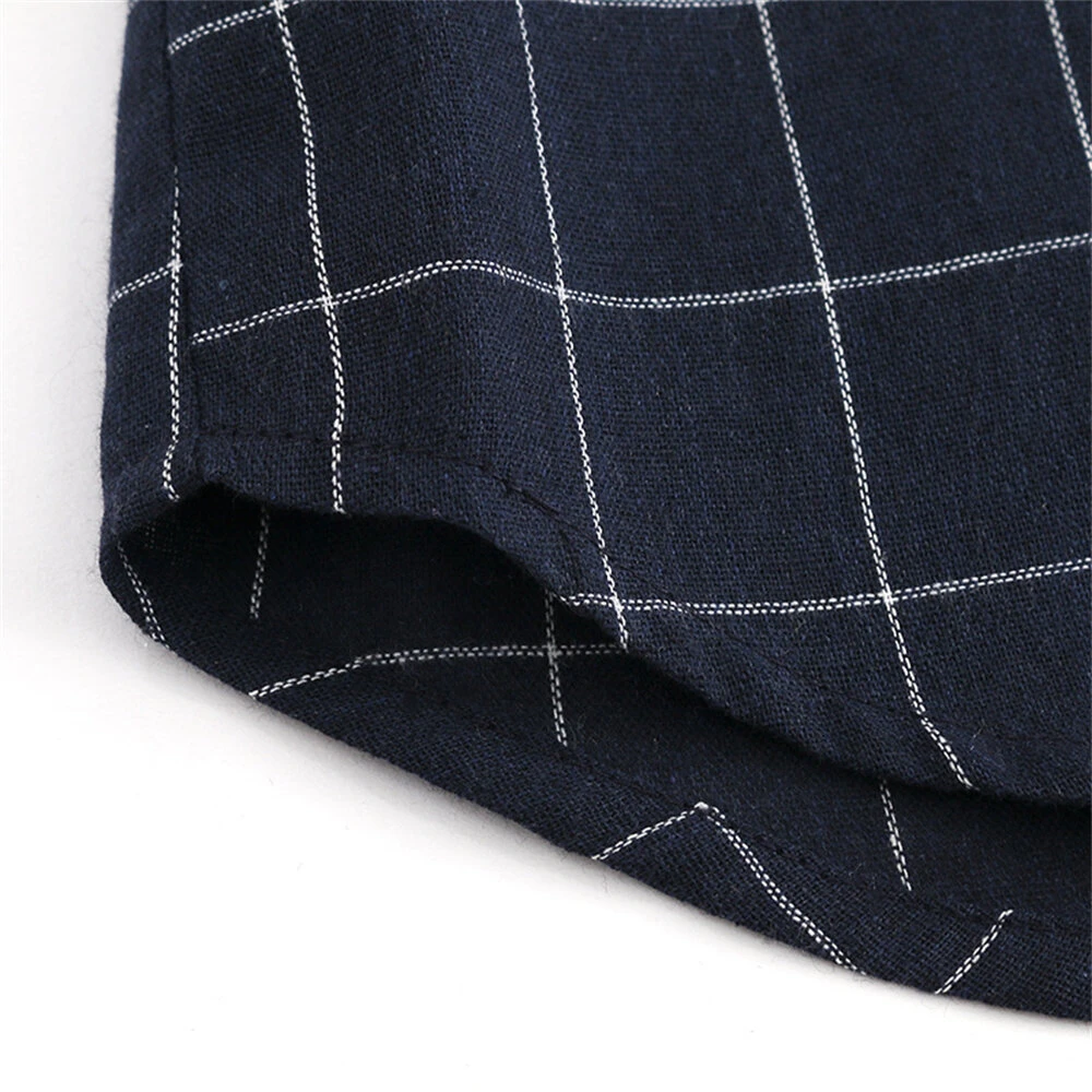 Mens Plaid Lapel Casual Short Sleeve Shirt 9 Mens Plaid Lapel Casual Short Sleeve Shirt - Image 7