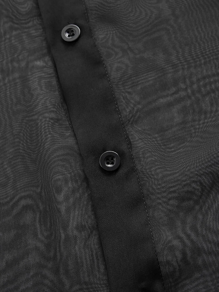 Mens Transparent Mesh See Through Long Sleeve Shirt 11 Mens Transparent Mesh See Through Long Sleeve Shirt - Image 9