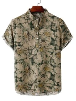 Mens Floral Cotton Linen Shirts -Incerun Shop dd3c81f5 e828 4475 ae29 0bc237a4bc99