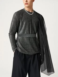 Mens Mesh Patchwork Long Sleeve T-shirt -Incerun Shop de6fd723 3a11 4244 b76e d162f9cfb9ba