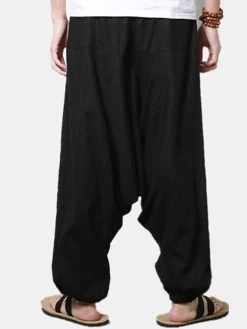 Mens Cotton Linen Solid Casual Wide Legs Harem Pants 20 Mens Cotton Linen Solid Casual Wide Legs Harem Pants -Incerun Shop de86a82a 6feb 46ef 8dce 59d9ec9538bc