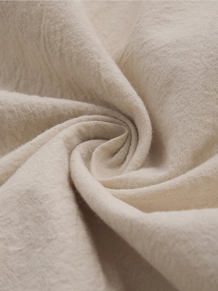 Mens 100% Cotton Pure Color Loose Lace Up Long Sleeve T-Shirts 8 Mens 100% Cotton Pure Color Loose Lace Up Long Sleeve T-Shirts - Image 6