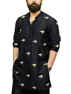 Mens Mid-Long Ethnic Totem Printed Long Sleeve Shirts