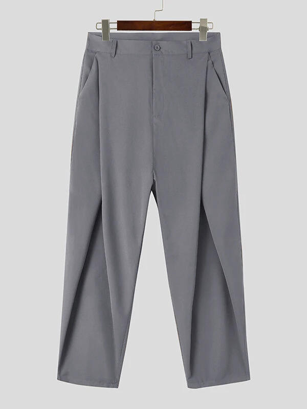 Men Plain Cross Pleated Pants 7 Men Plain Cross Pleated Pants - Image 5