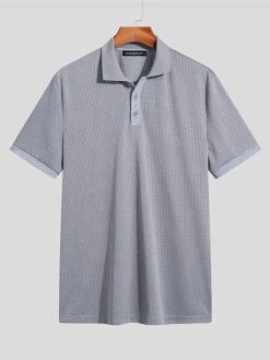 Mens Pointelle Solid Short Sleeve Shirt -Incerun Shop df91fb38 f4a2 4b7a bad8 bdeaaa8040fb