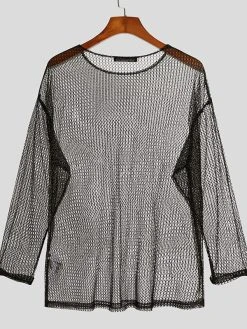 Mens Hollow Mesh Drop Shoulder T-Shirt 12 Mens Hollow Mesh Drop Shoulder T-Shirt -Incerun Shop e07ebf07 54b2 455e 8ba7 8f5f89c994fb