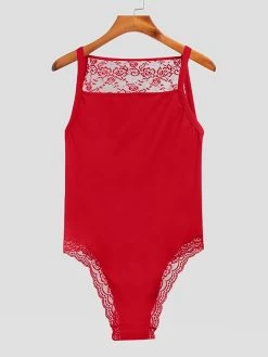 Mens Lace Trim Solid Color Sleeveless Jumpsuit 21 Mens Lace Trim Solid Color Sleeveless Jumpsuit -Incerun Shop e19be2d2 687f 4186 aace ccd10e17e7bf