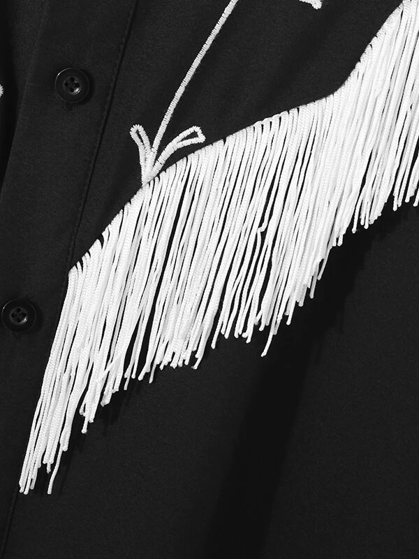 Mens Tassels Embroidered Fringe Long Sleeve Shirt 11 Mens Tassels Embroidered Fringe Long Sleeve Shirt - Image 9
