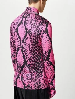 Mens Snake Print Long Sleeve High Neck T-shirt -Incerun Shop e1f743e0 c8ec 4682 b3b7 7c2896a1d4f7