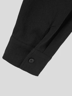 Mens Solid Texture Notched Neck Long Sleeve Shirt -Incerun Shop e2fff338 569f 4822 98da df905beb4563