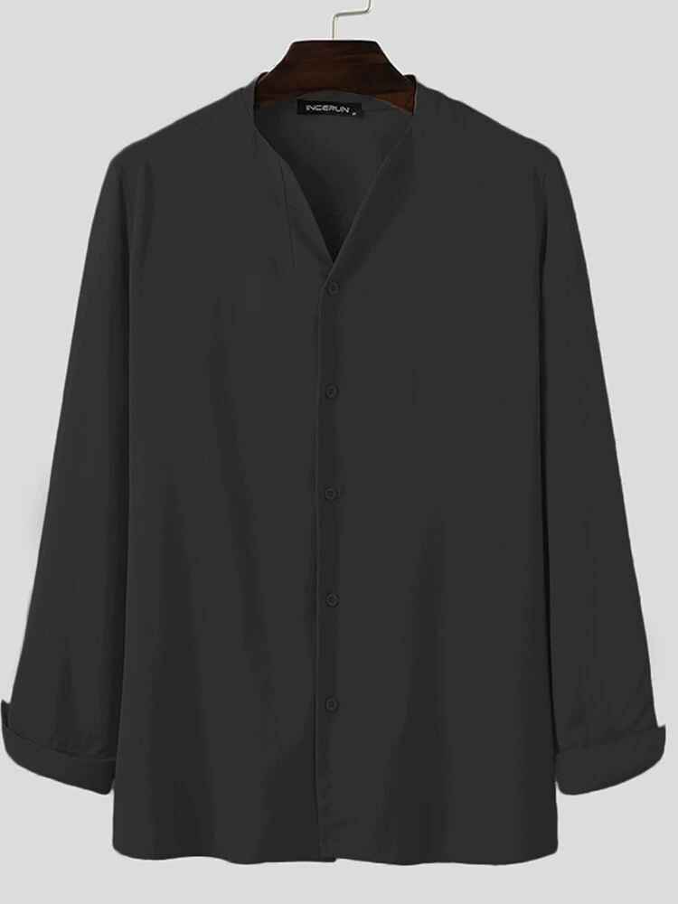 Men Casual Long Sleeve Button Up Workwear Top Shirt 14 Men Casual Long Sleeve Button Up Workwear Top Shirt - Image 12