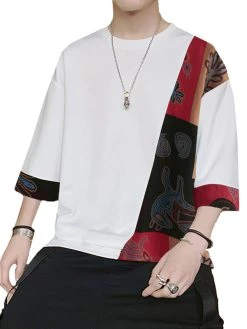 Mens Ethnic Print Patchwork Casual Short Sleeve T-Shirts -Incerun Shop e46fccf4 08a5 4308 b489 78cc8620d977