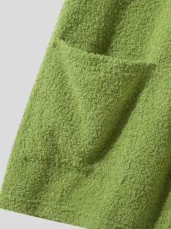 Mens Solid Fleece Double Pocket Casual Short Sleeve Shirt -Incerun Shop e6266244 e70c 4004 9ec3 8d7f9ecf1fe2