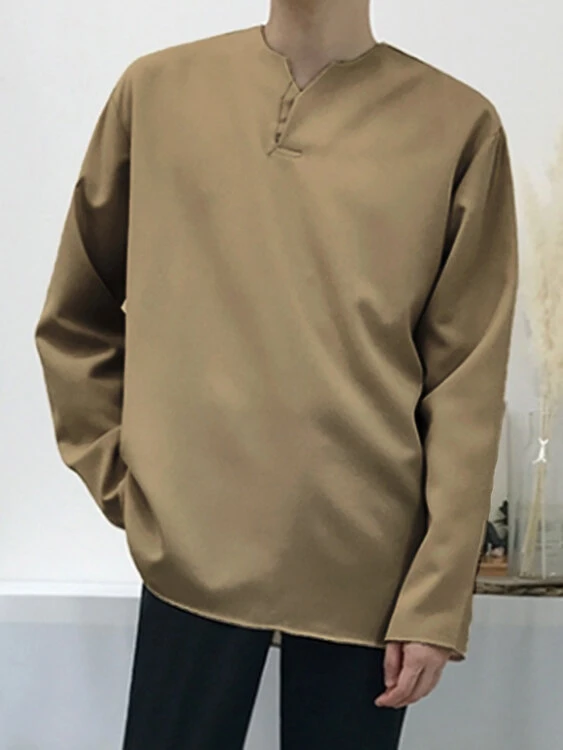 Men V Neck Long Sleeve T-Shirt 6 Men V Neck Long Sleeve T-Shirt - Image 4