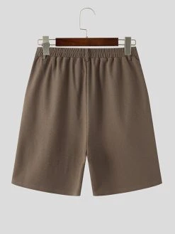 Mens Textured Waffle Knit High Waist Shorts -Incerun Shop e7c937b4 e238 4e1f b57b 11e1c06b9883