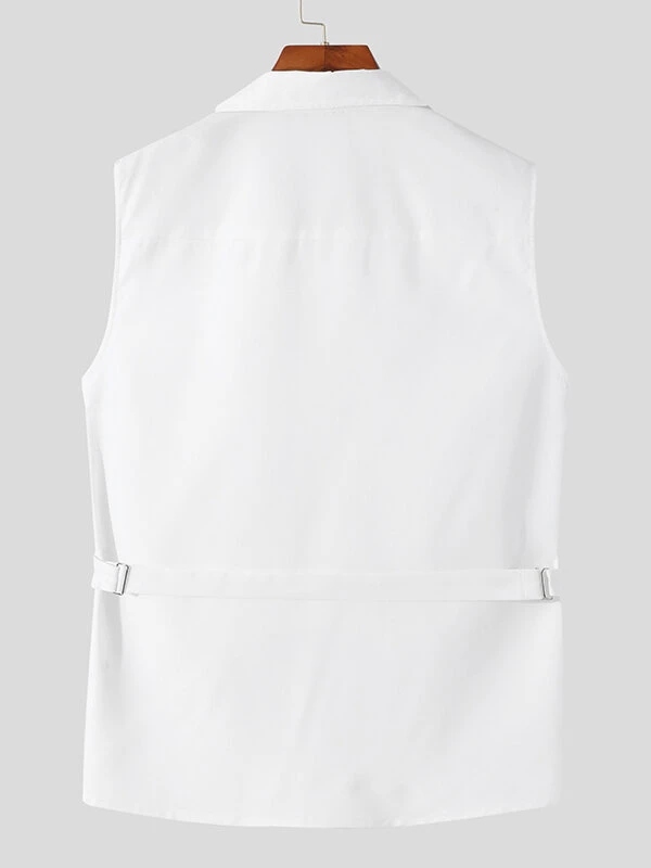 Mens Plain Cutout Sleeveless Shirt 8 Mens Plain Cutout Sleeveless Shirt - Image 6