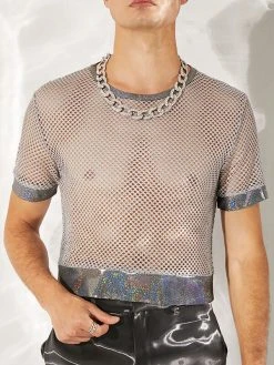 Mens Round Neck Mesh Short Sleeve T-Shirts -Incerun Shop e8b36c31 cdf5 4017 b28e 68451f9e27bd