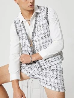 Men Casual Plaid 2 Piece Set