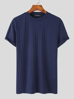 Mens Solid Short Sleeve Knit T-shirt 13 Mens Solid Short Sleeve Knit T-shirt -Incerun Shop eac13a20 d0a7 4247 adc0 6f5641704af6