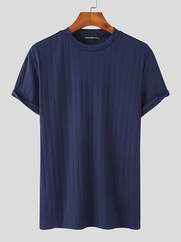 Mens Solid Short Sleeve Knit T-shirt 7 Mens Solid Short Sleeve Knit T-shirt - Image 5