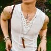 Men V-Neck Drawstring Lace Up Vest -Incerun Shop eb2884e1 420d 47fb 8478 da5fa29464d6