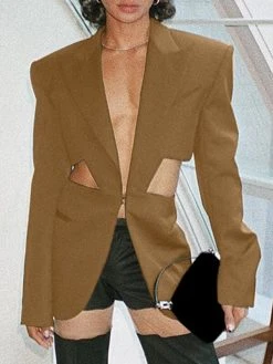 Mens Waist Cutout Casual Long Sleeve Blazer 17 Mens Waist Cutout Casual Long Sleeve Blazer -Incerun Shop eb408458 04d2 4544 ab42 c1254a6e2ea5