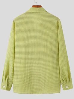 Mens Lapel Plaid Long-sleeved Blazer -Incerun Shop eb5d5703 8ca2 40e9 ab97 f3f9dc180ea2