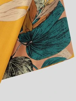 Mens Plant Print Lapel Short Sleeve Shirt -Incerun Shop ebcd9448 e851 4c2f afdd 72906be8c6db