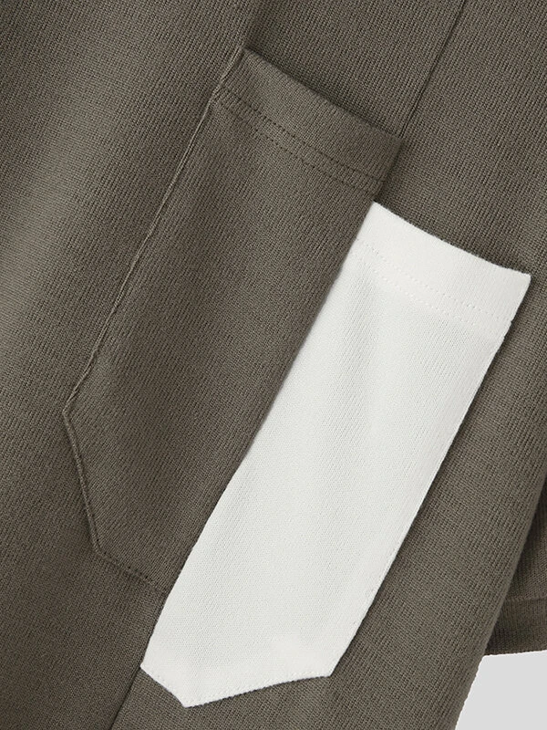 Mens Japan Patchwork Contrast Short Sleeve T-shirt 10 Mens Japan Patchwork Contrast Short Sleeve T-shirt - Image 8