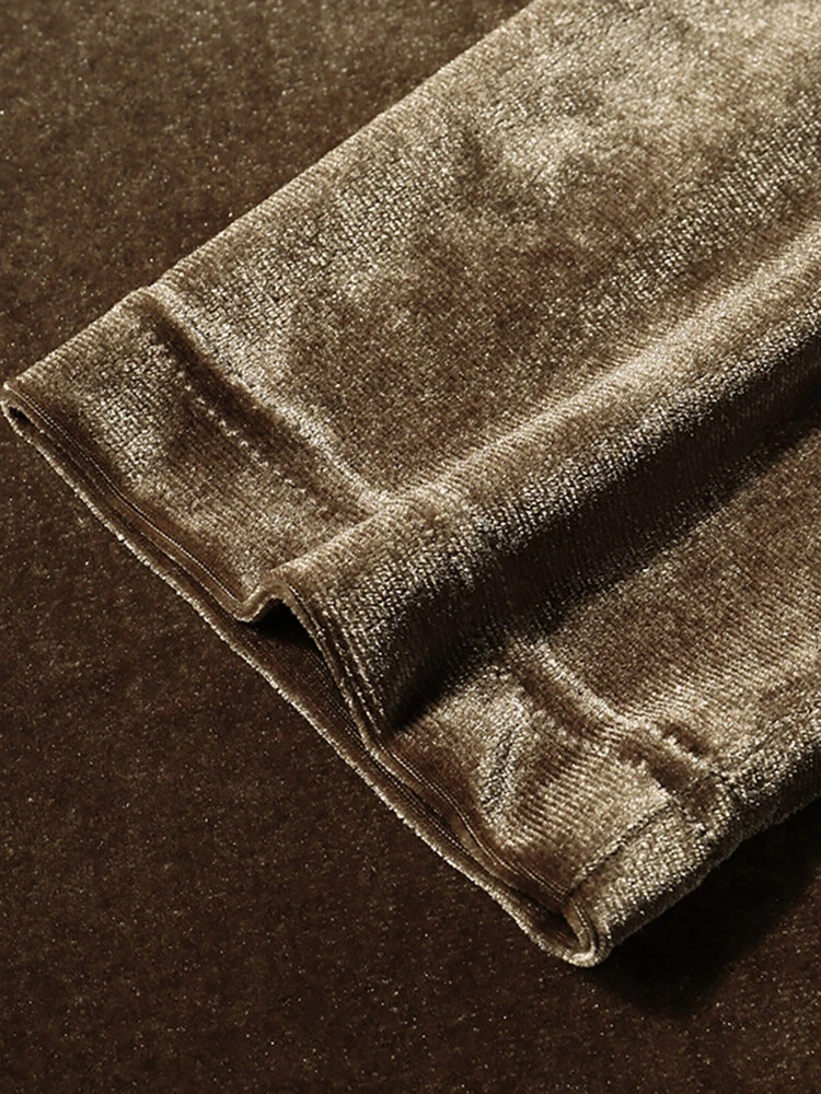 Men High Neck Velvet Long Sleeve T-Shirt 12 Men High Neck Velvet Long Sleeve T-Shirt - Image 10