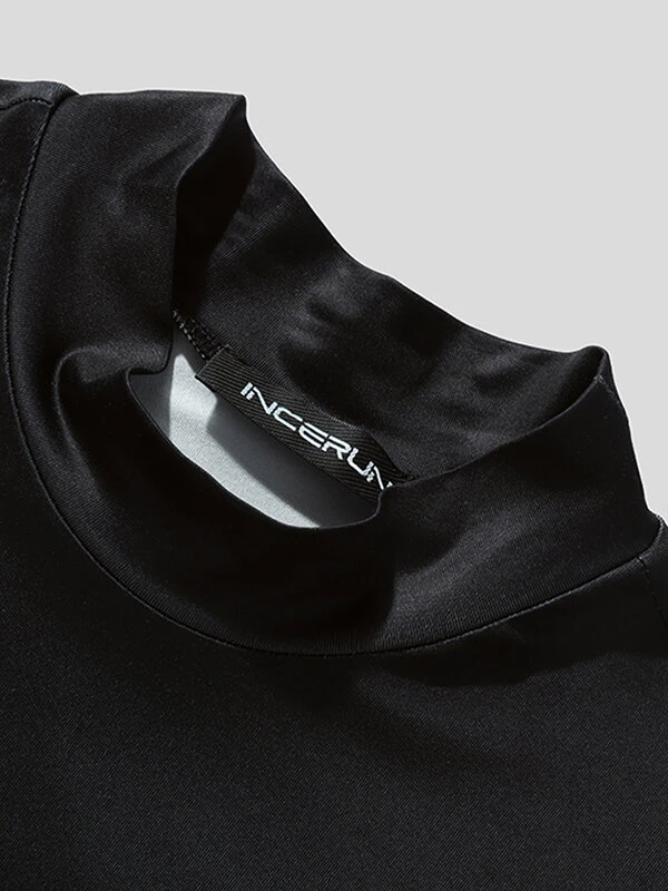 Mens Print Long Sleeve Half-collar T-shirt 10 Mens Print Long Sleeve Half-collar T-shirt - Image 8