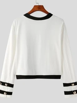 Mens Color Block Chain Metal Button Jacket -Incerun Shop edd928cc deed 4cfd b171 934e4514f87b