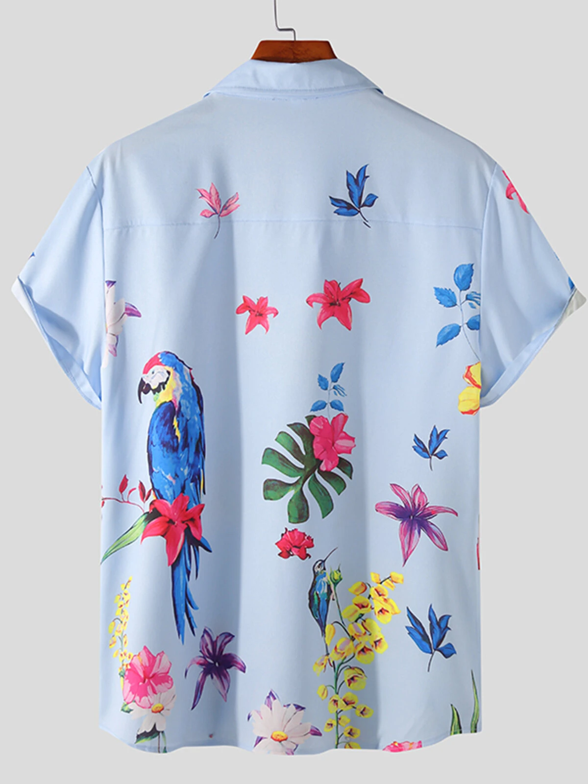 Mens Short Sleeve Flower Printed Casual Holiday Shirts 5 Mens Short Sleeve Flower Printed Casual Holiday Shirts - Image 3