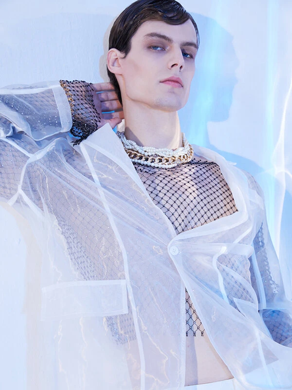 Men Transparent Casual Jacket Shirts 4 Men Transparent Casual Jacket Shirts - Image 2