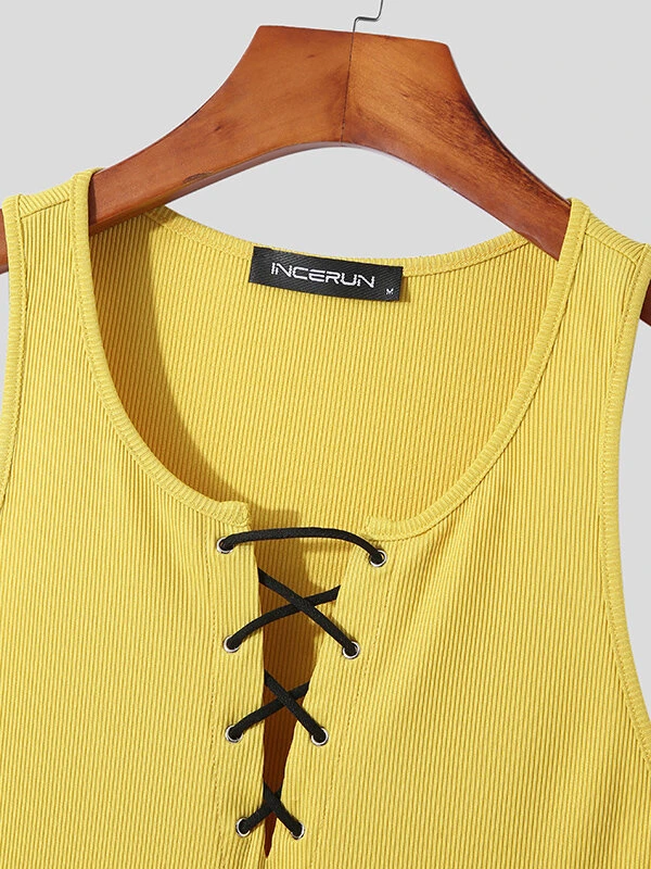 Mens Strappy Design Casual Solid Color Vest 9 Mens Strappy Design Casual Solid Color Vest - Image 7