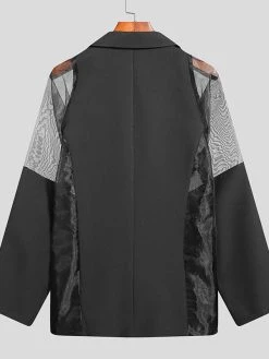 Men's Sexy Mesh Patchwork Long-sleeved Jacket Shirt 13 Men's Sexy Mesh Patchwork Long-sleeved Jacket Shirt -Incerun Shop ef3d8b42 efe5 4e44 9df3 32a4afd3dea0