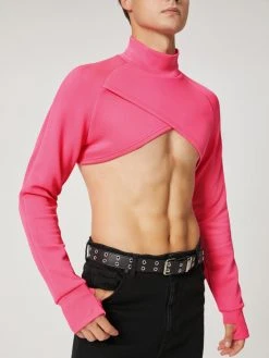 Mens High Neck Back Zipper Cropped Top -Incerun Shop ef588e96 2001 47c5 8674 02dc4ad34deb