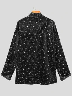 Mens Turtleneck Velvet Glittering Long Sleeve T-Shirt -Incerun Shop efb4e3e6 4f0f 4b4e 9c1a e24228d4a56c