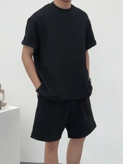 Mens Texture Side Split Short Sleeve Casual Two Pieces Outfits 14 Mens Texture Side Split Short Sleeve Casual Two Pieces Outfits -Incerun Shop f08f0675 4758 40bc b1aa a79d19d3967e