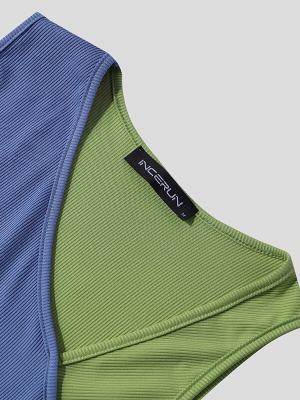 Men Sexy Patchwork Hollow Slim Sleeveless Vest 9 Men Sexy Patchwork Hollow Slim Sleeveless Vest - Image 7